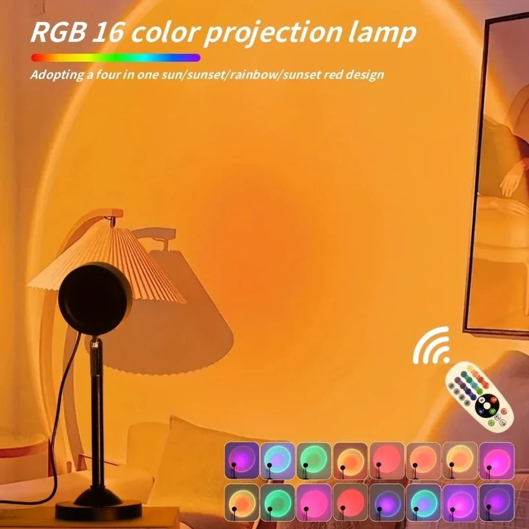 Mini USB RGB projektor sončnega zahoda z daljincem