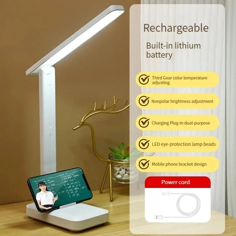 Dimabilna zložljiva LED namizna svetilka s 3 barvnimi načini