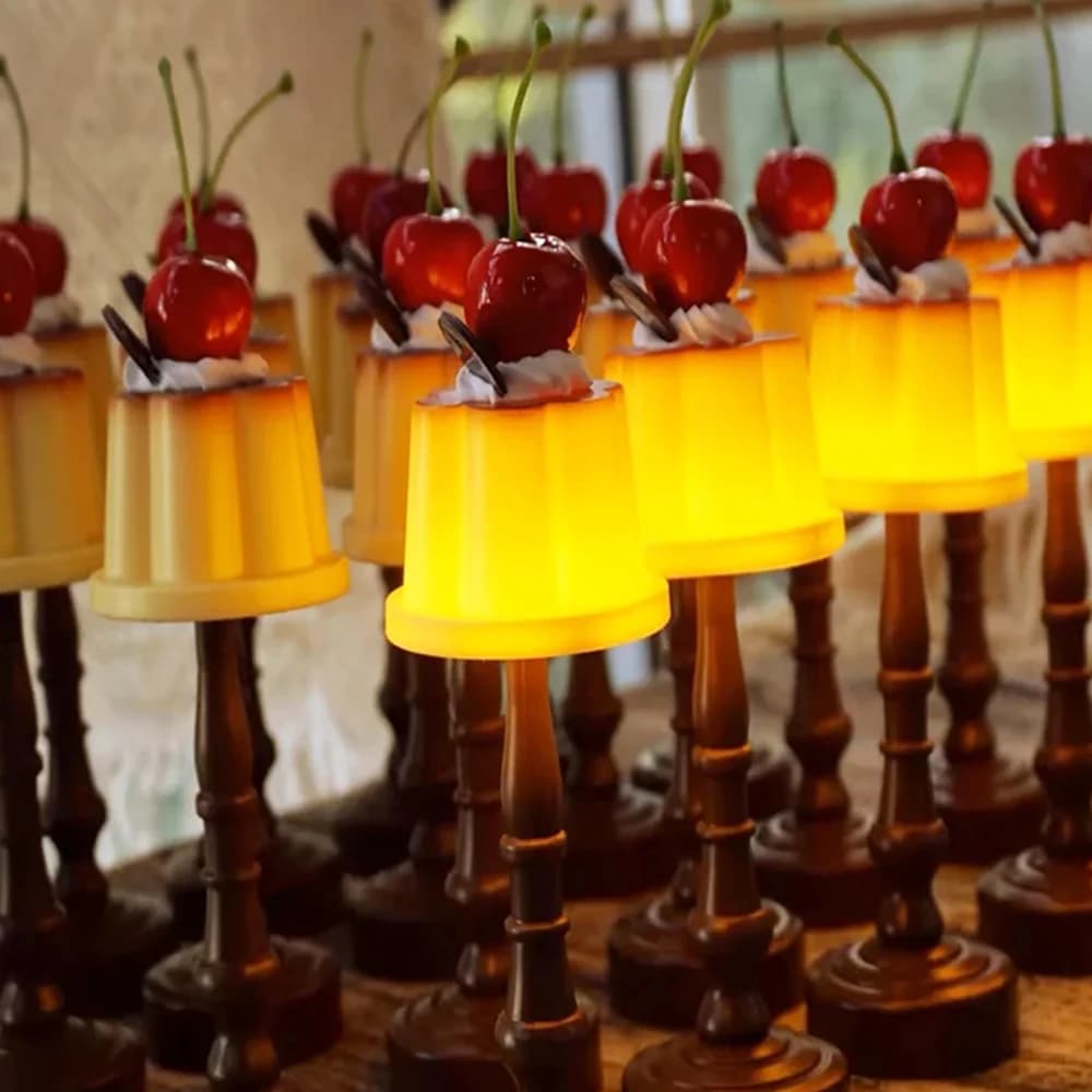 Retro mini LED namizna nočna svetilka v obliki pudinga