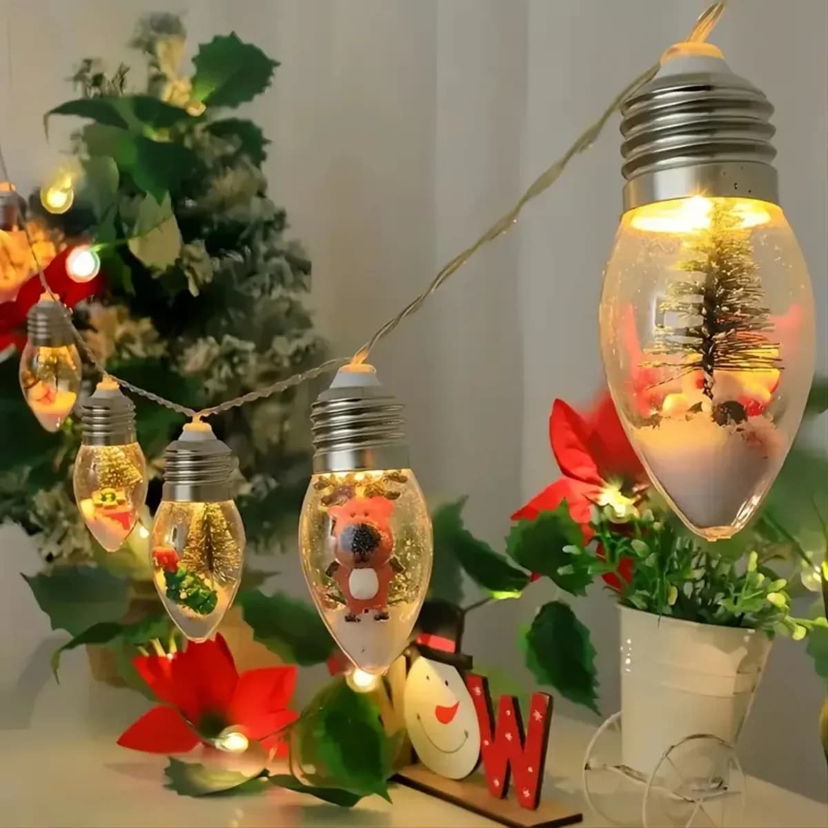 Božične LED lučke tople bele barve, na baterije