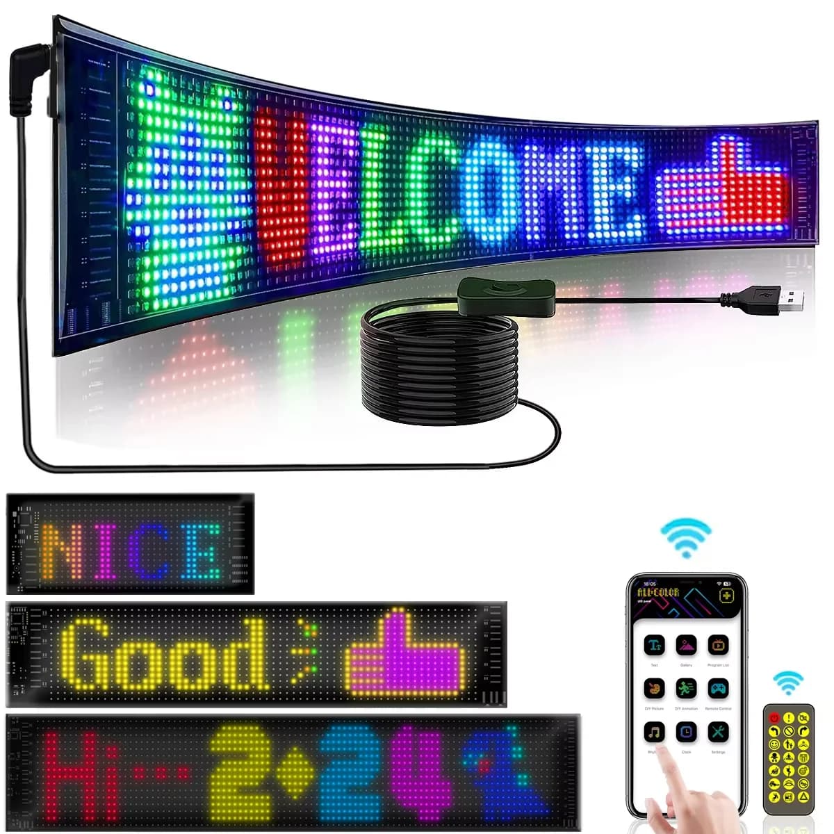 Progljiv RGB LED matrični zaslon s piksli