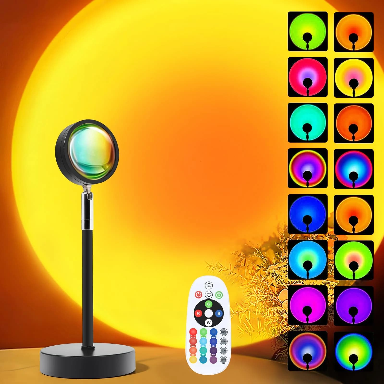 Mini RGB LED projektor sončnega zahoda z daljincem, USB