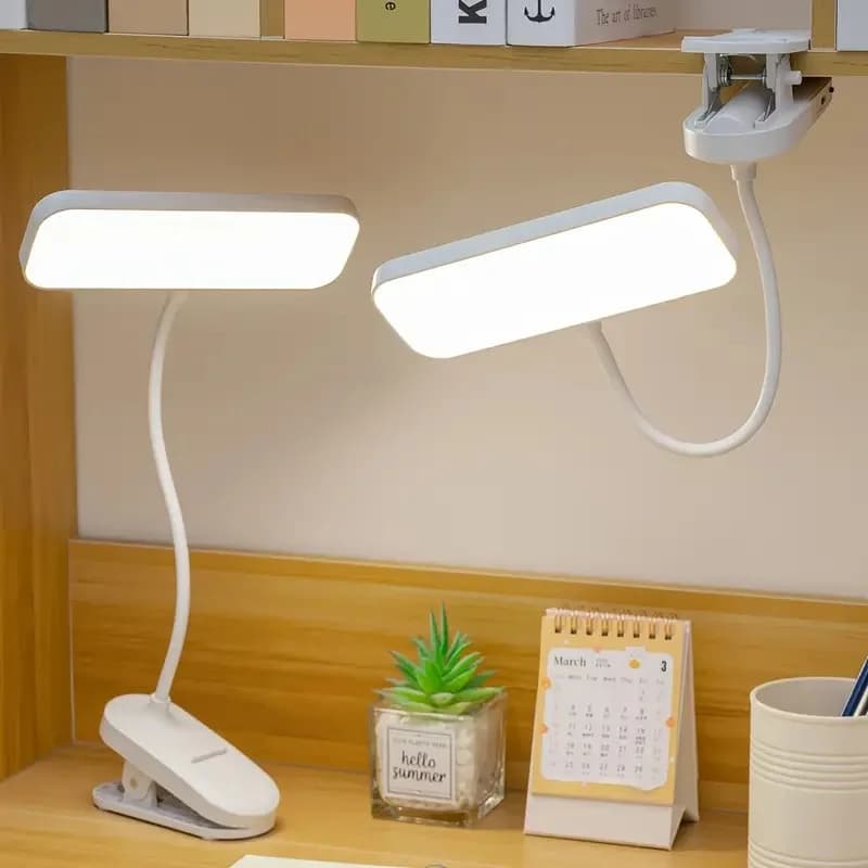 LED namizna svetilka s priponko, polnjenje prek USB, nastavljiva svetlost