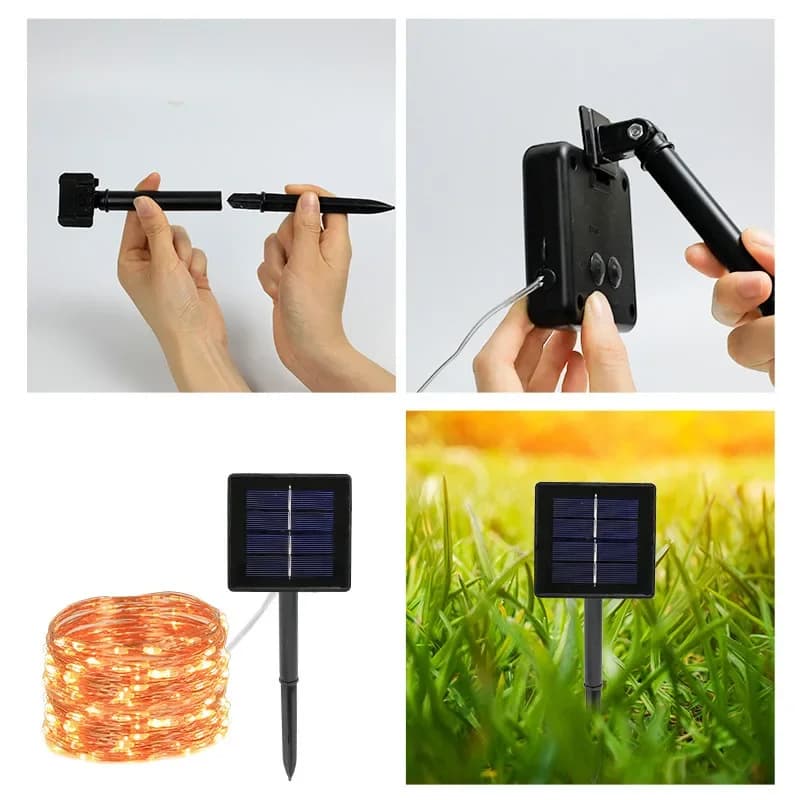 Solarni LED vilinske verižne luči, vodoodporne